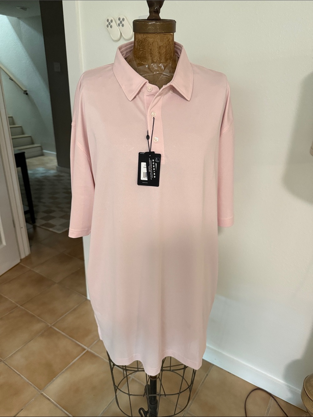 NWT Men's Dunning Pink Polo Shirt - Lightweight Casual Polo Size XXXL